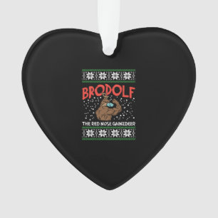 Brodolf In Mask Muscle Workout Gym Ugly Xmas Ornament