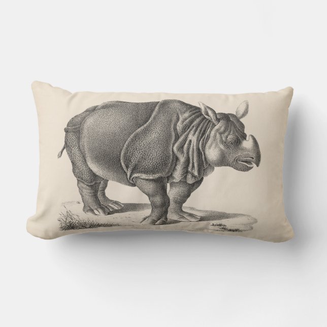 Brodtmann Rhinoceros Sketch Lumbar Cushion (Front)