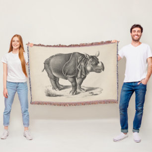 Brodtmann Rhinoceros Sketch Throw Blanket