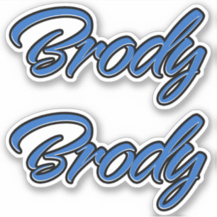 Brody name blue sticker sticker sticker embroiders