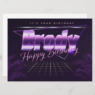 Brody Name First name lila retro card Birthday