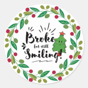 Broke But Still Smiling Bruk Pocket Party Sticker