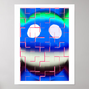 Broken abstract art poster