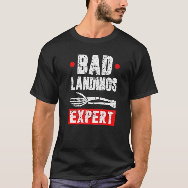 Broken Arm Cast Joke Bad Landings Expert Recovery T-Shirt (Front)