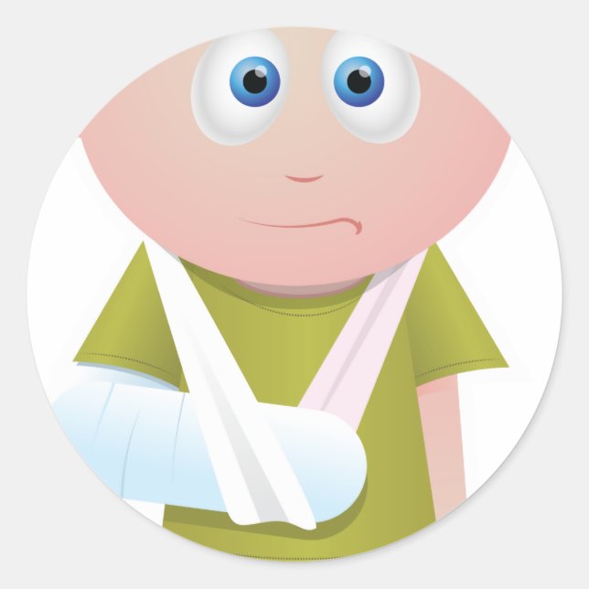 Broken Arm Classic Round Sticker (Front)