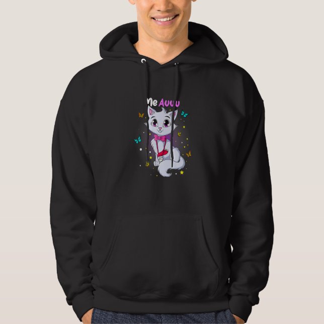 Broken Arm  For Kids Cat With A Broken Arm Gett We Hoodie (Front)