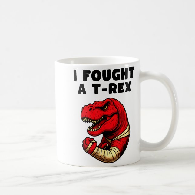Broken Arm Recovery T-rex Kids Boys Dinosaur  Coffee Mug (Right)