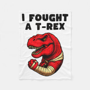 Broken Arm Recovery T-rex Kids Boys Dinosaur  Fleece Blanket