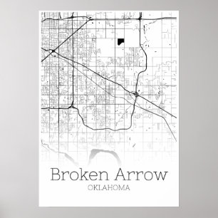 Broken Arrow Map - Oklahoma - City Map Poster