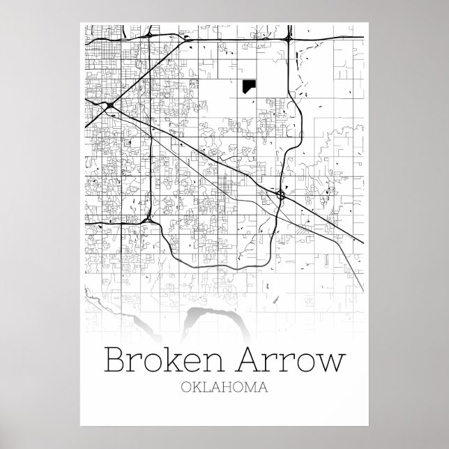 Broken Arrow Map - Oklahoma - City Map Poster (Front)