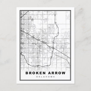 Broken Arrow Map Postcard