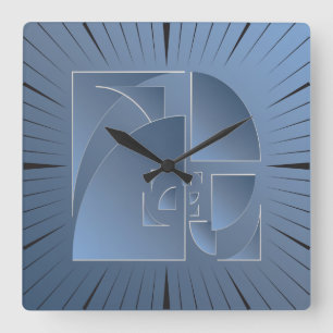 broken bluestone brick square wall clock