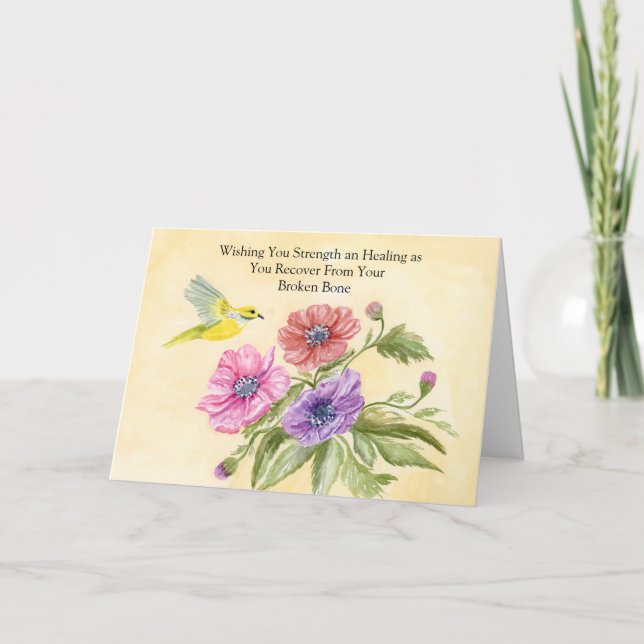 Broken Bone Recovery with Tanager Bird Card (Front)