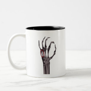 Broken Bones Hands Skeleton X-RAY T-Shirt Two-Tone Coffee Mug