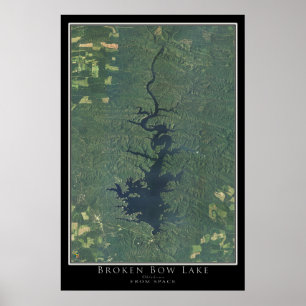 Broken Bow Lake Oklahoma Satellite Poster Map