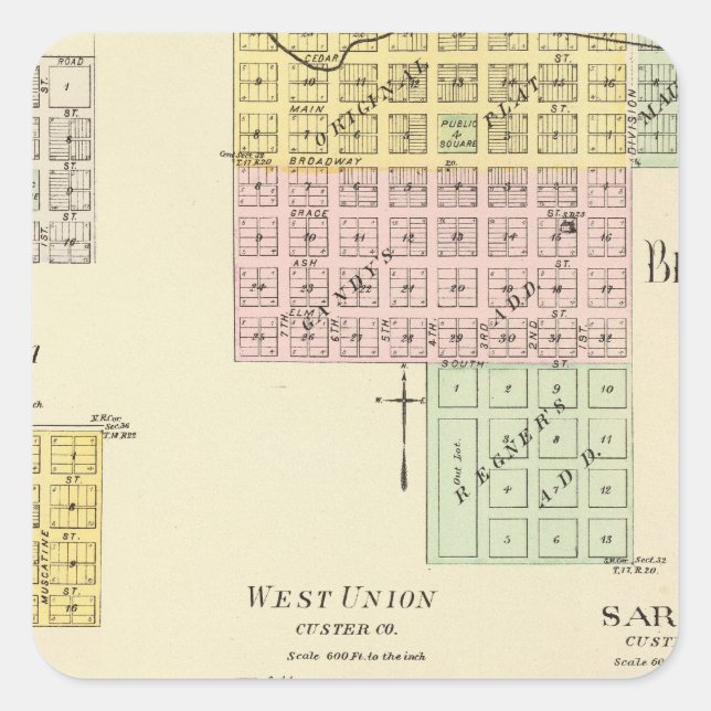 Broken Bow, Nebraska Square Sticker (Front)
