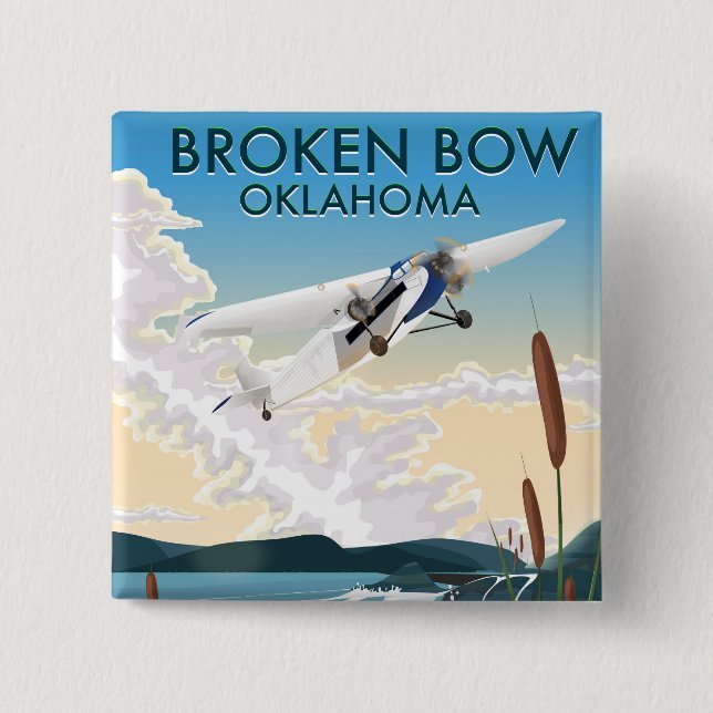 Broken Bow Oklahoma 15 Cm Square Badge (Front)
