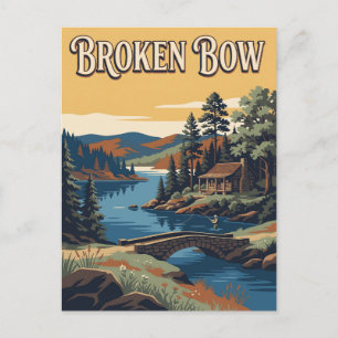 Broken Bow Oklahoma Lake Retro Vintage Poster Postcard