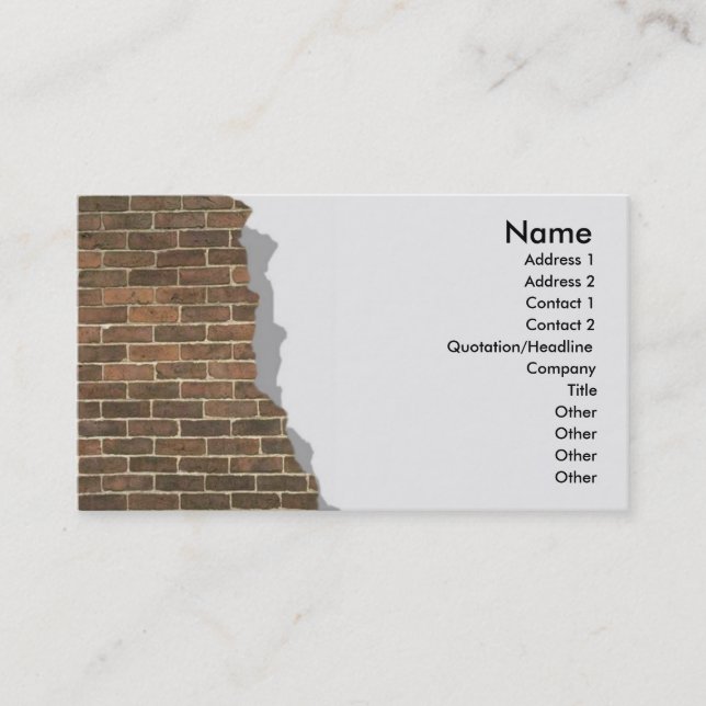 Broken Brick Wall Profile Card (Front)