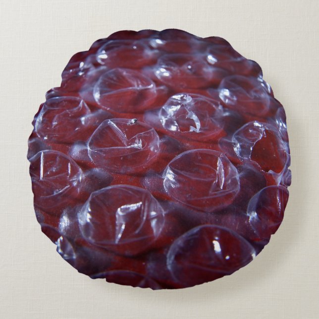 Broken Bubblewrap Round Pillow (Front)