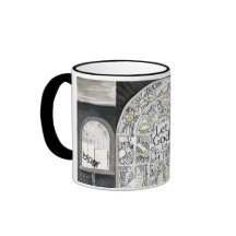 Broken But Not Shattered Black handled Mug