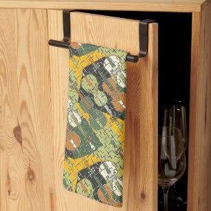 Broken Cello Pattern  Tea Towel