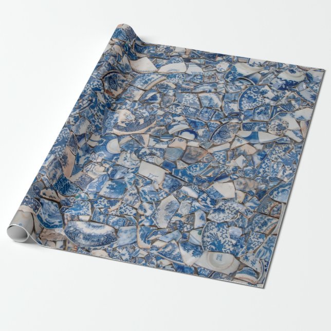 Broken China Mudlark Wrapping Paper (Unrolled)