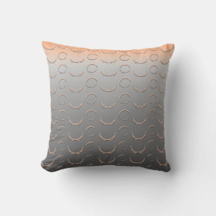 Broken Circle Art Deco Grey Peach Cushion
