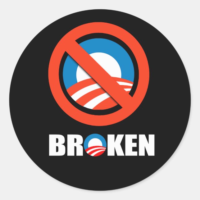 BROKEN CLASSIC ROUND STICKER (Front)