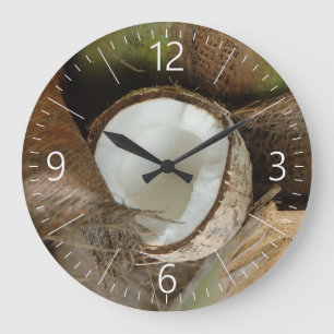 Broken coconut large clock