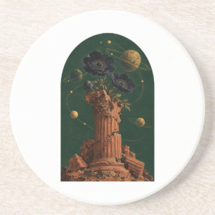 Broken Column and Anemone Illustration Coaster