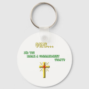 Broken Commandment Christian Key Ring