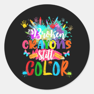 Broken Crayons Colour Mental Health Matters Classic Round Sticker