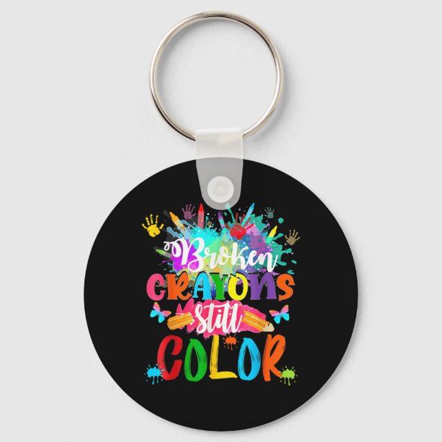 Broken Crayons Colour Mental Health Matters Key Ring (Front)