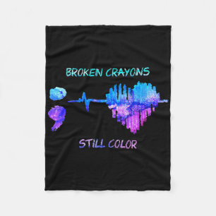 Broken Crayons Is Still Colour Heartbeat Suicide P Fleece Blanket