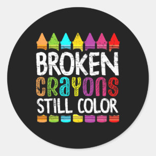 Broken Crayons Still Colour Mental Health Awarenes Classic Round Sticker