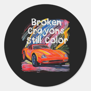 Broken Crayons Still Colour Mental Health Awarenes Classic Round Sticker