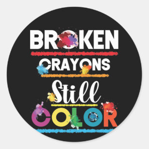 Broken Crayons Still Colour Mental Health Awarenes Classic Round Sticker