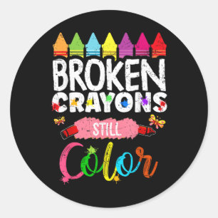 Broken Crayons Still Colour Mental Health S Awaren Classic Round Sticker