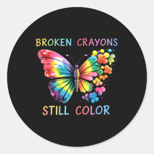 Broken Crayons Still Colour Mental Health S Awaren Classic Round Sticker