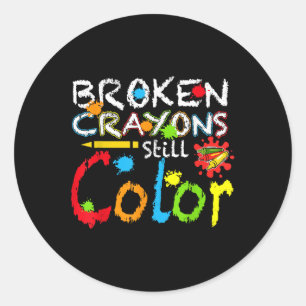 Broken Crayons Still Colour Mental Health S Awaren Classic Round Sticker