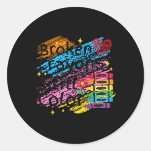 Broken Crayons Still Colour Mental Health S Awaren Classic Round Sticker
