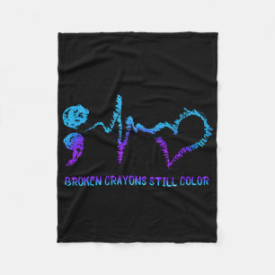 Broken Crayons Still Colour Suicide Prevention Awa Fleece Blanket