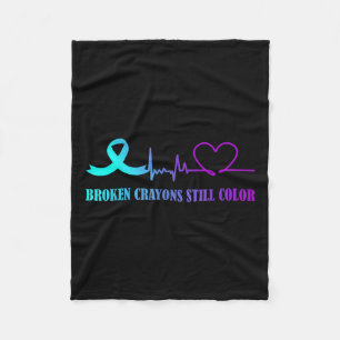Broken Crayons Still Colour Suicide Prevention Awa Fleece Blanket