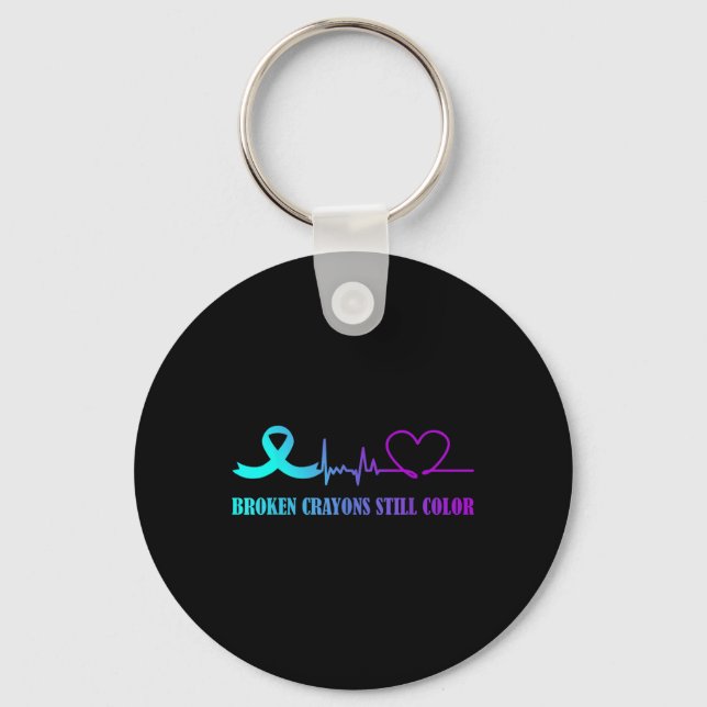 Broken Crayons Still Colour Suicide Prevention Awa Key Ring (Front)