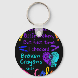 Broken Crayons Still Colour Tee Suicide Prevention Key Ring