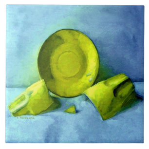 Broken Cup and Saucer Ceramic Tile