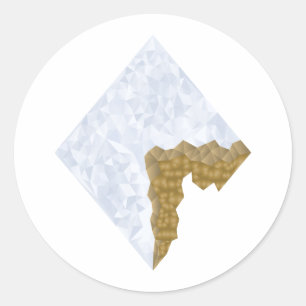 Broken Diamond Classic Round Sticker
