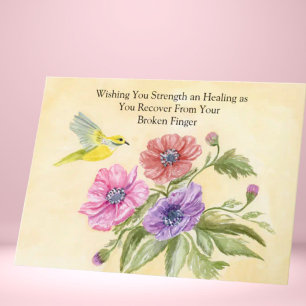 Broken Finger Recovery with Tanager Bird Card