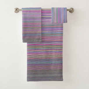 Broken flat screen TV rainbow stripe Bath Towel Set